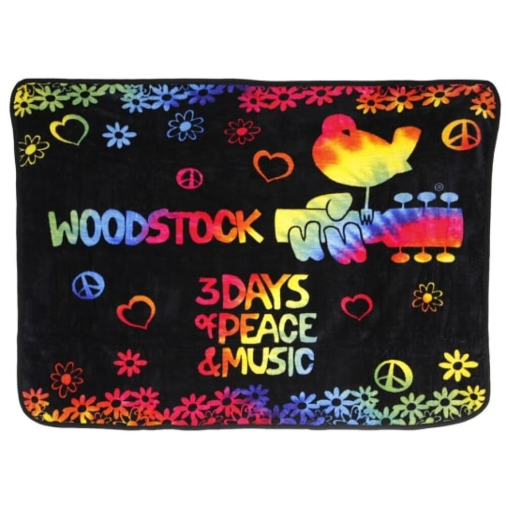 Woodstock 3 Days Of Peace Blanket ~ 50" x 60" ~ Officially Licensed ~ Brand New!